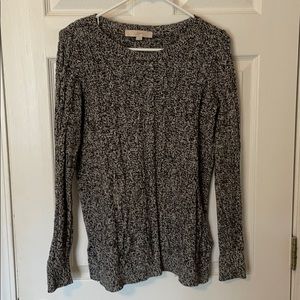Loft black and white cable knit sweater